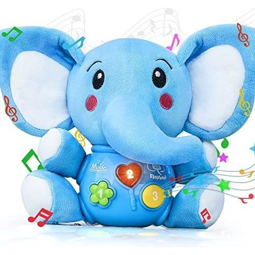Peluche Ultra Suave Para Bebes Elefante Azul Educativo Steam