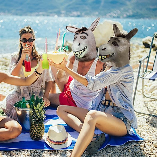 Máscara De Látex Do Burro Shrek Halloween Horror Realista