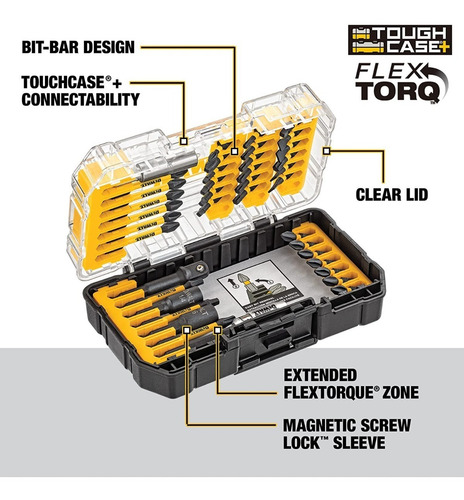Juego Dewalt De Puntas De Impacto 40 Piezas Flex Torq