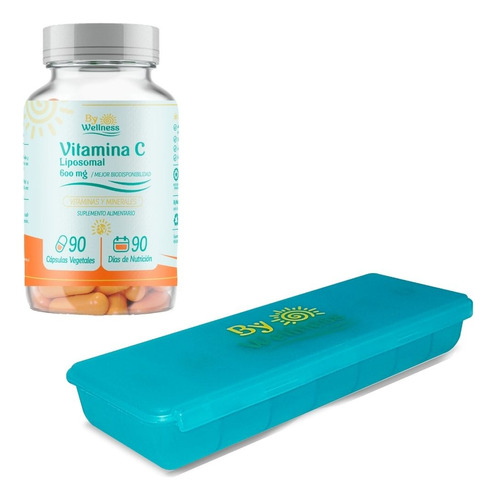 Liposomal Vitamina C 600 Mg -90 Caps -90 Serv.+ Pastillero