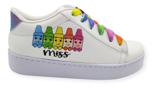 Tenis Urbano Bordado Para Niños Y Grandes De Miss Color