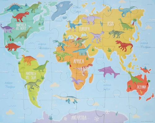 Puzzle Dinosaurios Del Mundo 30 Pzas - Pika- Cadaques Kids