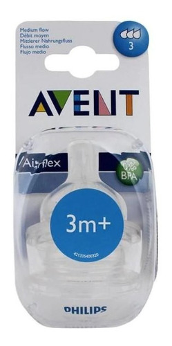 Tetina Airflex 2u. - Flujo Medio 3m+ - Avent Philips