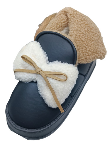 Botas Borreguita Beige Con Moño Mod. 0072