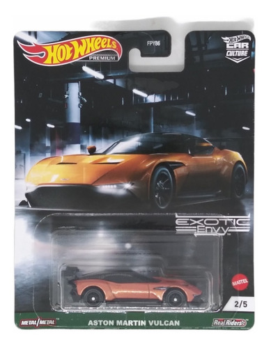 Hot Wheels Premium Exotic Envy Aston Martin Vulcan 1:64 Color Naranja