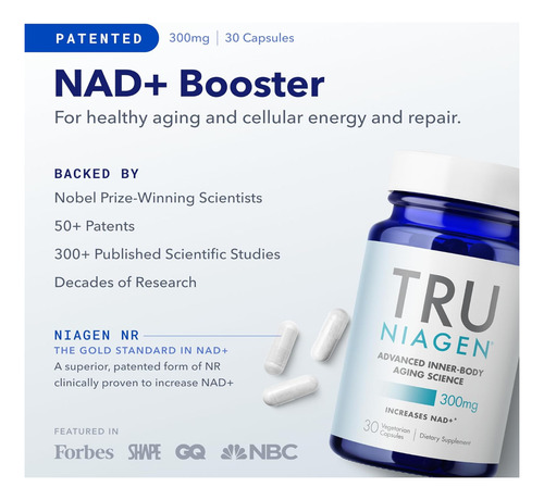 Tru Niagen 100mg Introductor Nad+ Boosting Suplemento Hrds3
