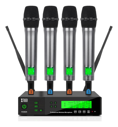 Xtuga M400 Sistema De Micrófono Inalámbrico Uhf De 4 Canales