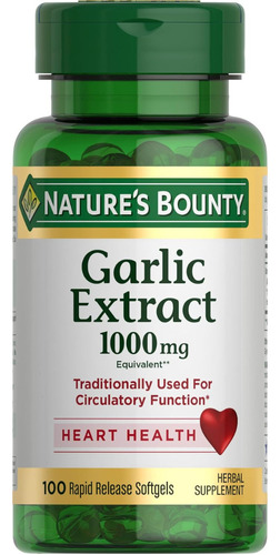 Extracto De Ajo Nature's Bounty 1000 Mg, 100 Capsulas Bland