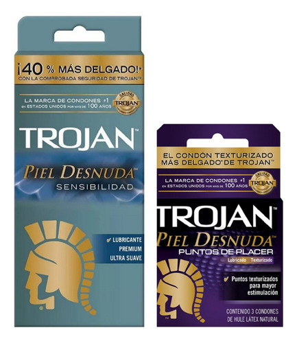 9 Condones Trojan Piel Desnuda + 3 Condones Puntos De Placer