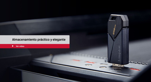 Memoria Flash Usb Kingston De 256 Gb 3.2 Exodia Onix Negra