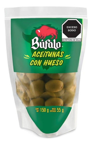 8 Pza Aceitunas Búfalo Con Hueso 150 G