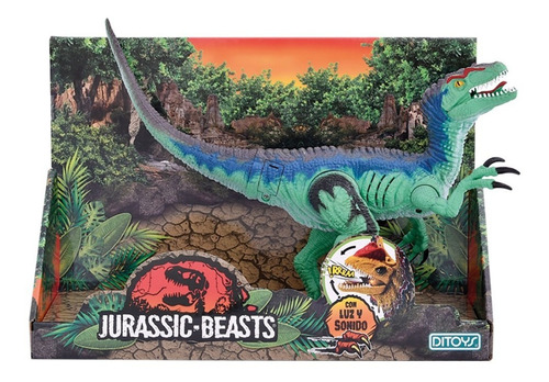 Dinosaurios Jurassic Beasts 28cm Luz Y Sonido Ditoys 2529