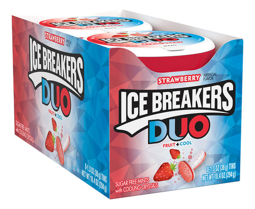 Ice Breakers Duo + Fruta Fresca Mentas Sin Azcar Fresas, 1
