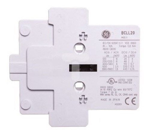 Contacto Lateral 2na P/ Contactor General Electric Bcll20