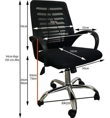 Silla Escritorio 091b Unicas Más Grandes Reforzadas 6 Cuotas