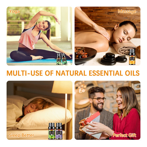 Aeshory Kit De 6 Aceites Esenciales Para Difusor Y Aromaterapia Y Spa 10 Ml - Lavanda, Árbol De Té, Eucalipto, Naranja Dulce, Menta, Limoncillo.these Aromatherapy Oils Perfect For Diy Scented Candles