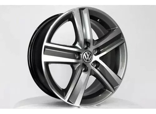 Rodas Vw Fox Highline Aro 15 (5x100) (jogo) + Bicos Cor Grafite Diamantado