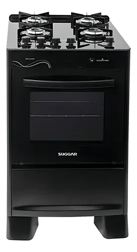 Fogão Neo Glass Fgvng410pt Com 4 Bocas Piso Suggar Cor Preto