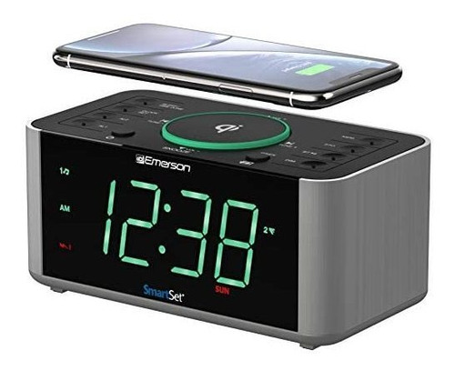 Reloj De Alarma Emerson Radio Bluetooth Cargador De Celular