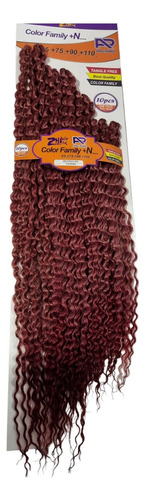 Cabelo Organico Cacheado Longo Ariel Russia Crochet Braids Cor Loiro Mesclado Marsala