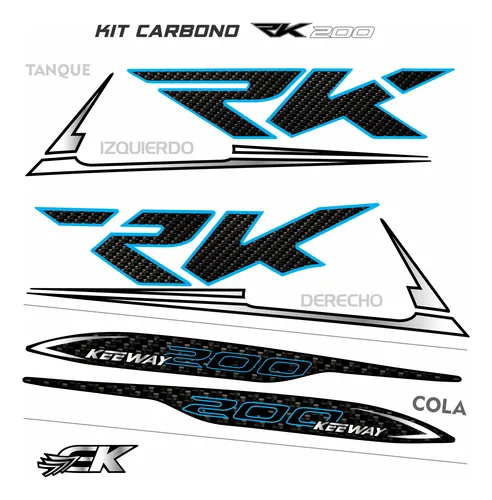 Calcomanias Rk 200 Fibra Carbono