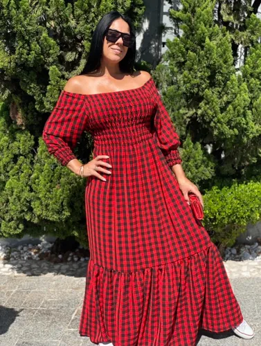 Vestidos xadrez plus size sales