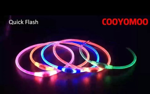 Imagen 7 de 8 de Collar Para Perro Luminoso Luz Led Carga Usb Talla L 65cm
