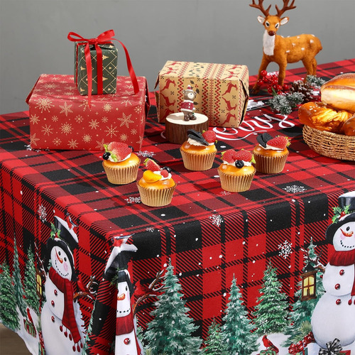 Wovweave Mantel De Navidad De 60 X 84 Pulgadas, Mantel Recta