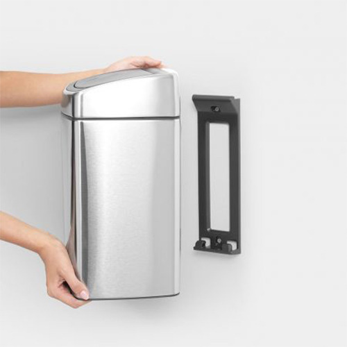 Bote para basura touch bin 10L rectangular Brabantia 477225 color plateado