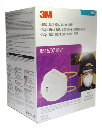 Mascarilla Respirador 3m N95 Soldador C/válvula 8515 (caja)