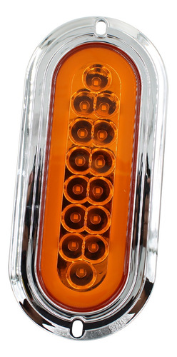 Plafon Led X009 Ovalado Bisel Cromo Luz Fija Y Con Estrobo X009 Ambar