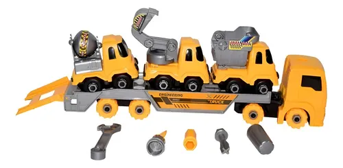 Camión Tractomula Niñera De Vehiculos Armable Construccion