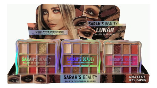 Paleta De Sombras Lunar Sarah's Beauty - Box C/ 24 Unidades