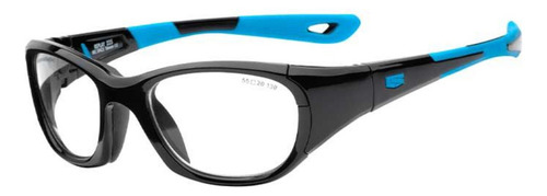 Goggles Deportivos Recspecs Replay 225 Shiny Black Cyan Lente Transparente Armazón Matte Black Cyan Talla Large/xl
