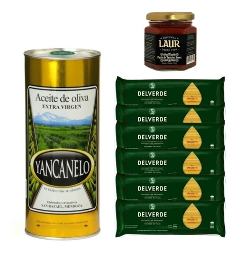 Aceite Yancanelo 1lt. + Fideos Delverde Pack X 6 + Laur 