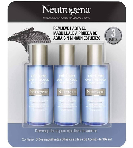 Desmaquillante Neutrogena Para Ojos 3 Pzs De 162 Ml C/u