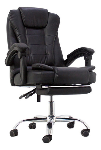 Imagen 2 de 9 de Sillon Silla Ejecutivo Negro Oficina Gerencia Con Apoya Pies