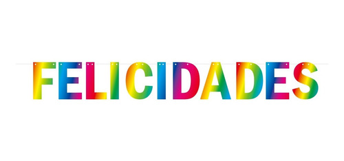 Banderin Guirnalda Banner Felicidades Multicolor Metalizado
