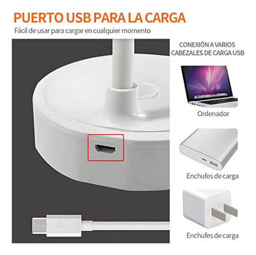 A Lámpara De Escritorio Recargable Led El Cuidado De Los