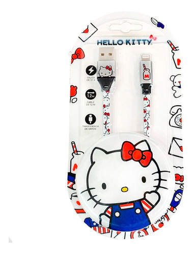Cable Transferencia De Datos Antienrrollamiento Hello Kitty