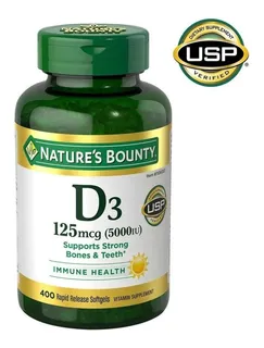 Vitamina D3 Natures Bounty 400 Cap - Unidad a $270