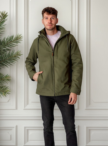 Chaqueta Térmica Hombre Algodón Canvas Interior Sherpa Con Gorro Desmontable Y Cierres Ykk® Geike De Lenga®