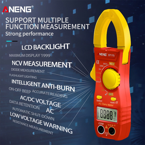 Pinza Amperimétrica Aneng Tester Ncv, Capacitancia, Diodo Le