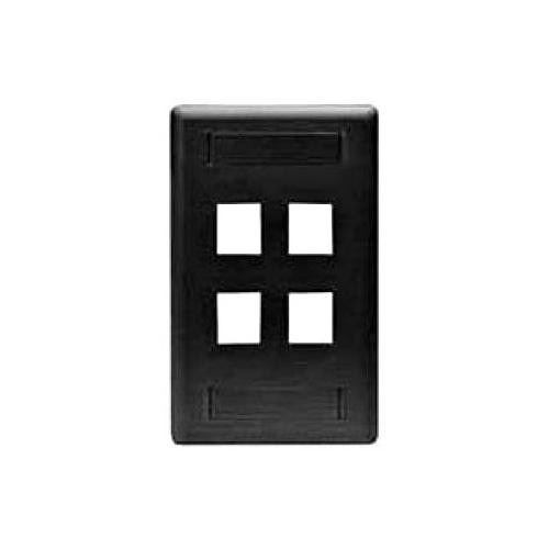 Hubbell Ifp14bk Wallplate Faceplate P/4 Jacks Keystone Negro