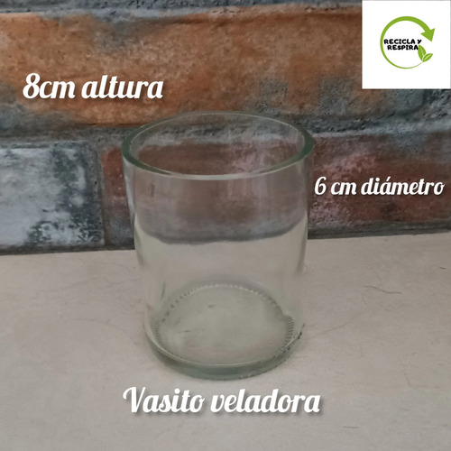 Vasito Veladora  Vidrio (solo Vaso)reciclado 30 Piezas 