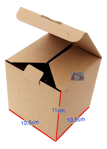 10 Cajas De Carton De 10,5x10,5x11cm Autoarmable Kraft