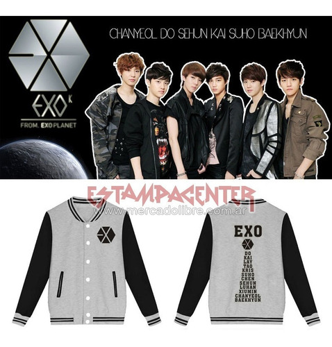 Exo Kpop - Campera Universitaria Unisex Frizada - Hip Hop