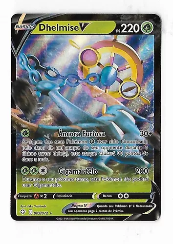 Carta Pokémon Dhelmise Vmax Destinos Brilhantes em Promoção na