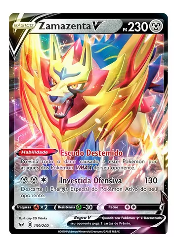 Carta Pokémon Zamazenta V Lendário Astros Cintilantes