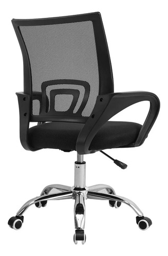 Silla De Oficina Exahome Ergonomica Negra Metalica Premium Color Negro Material Del Tapizado Mesh